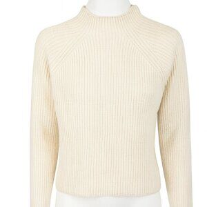 Zara Off White Cream Sweater Mock Neck Size Small Long Sleeved